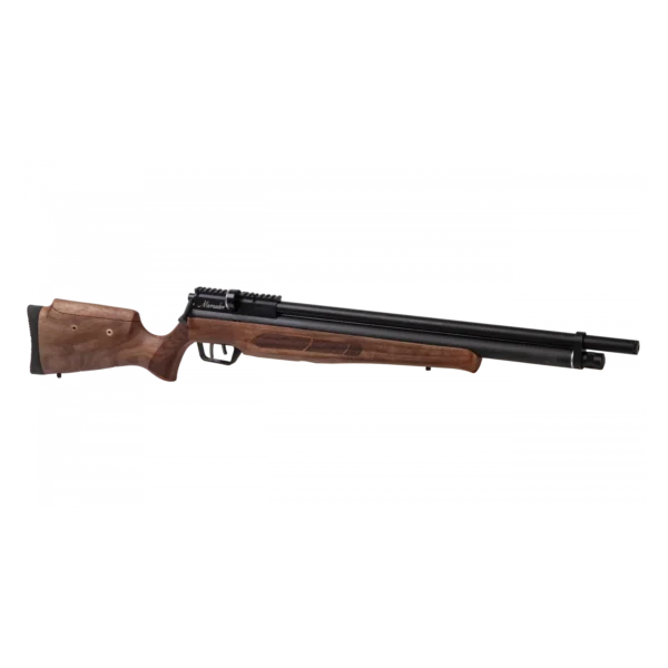 Benjamin Marauder Regulated Wood Stock right angled view PCP rifle