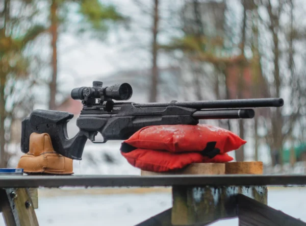 Crosman Prospect CPP2RS Sitting on a Bench Rest on a Rainy Day